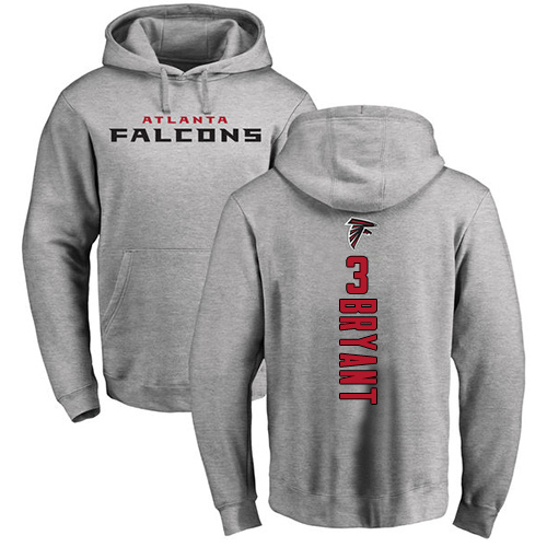 Atlanta Falcons Men Ash Matt Bryant Backer NFL Football #3 Pullover Hoodie Sweatshirts